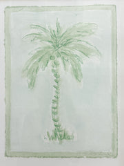 Toile Palm No. 15 (Green & Pale Aqua)