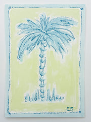 Mini Toile Palm No. 2 (blue & lime)