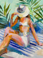 Swimmer Figure with White Hat