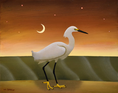 Red Sky at Night (Egret at Sunset)