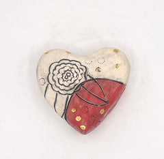 Camellia Ceramic Wall Heart