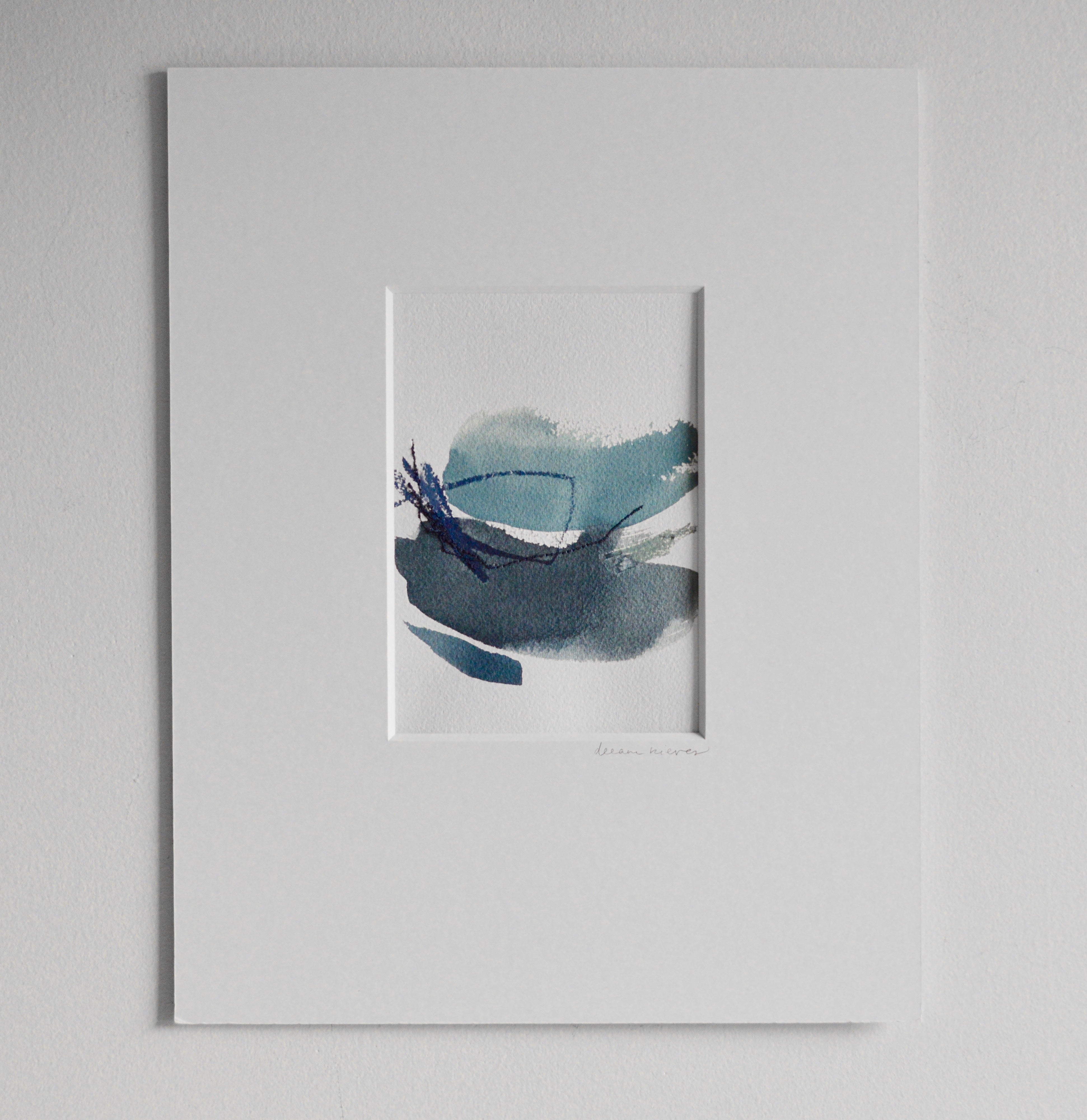 Blue Abstract on Paper #1