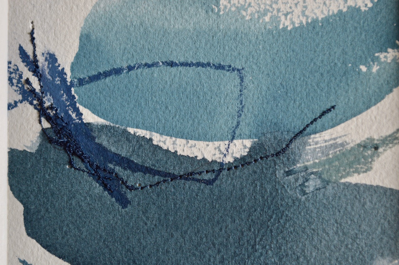 Blue Abstract on Paper #1