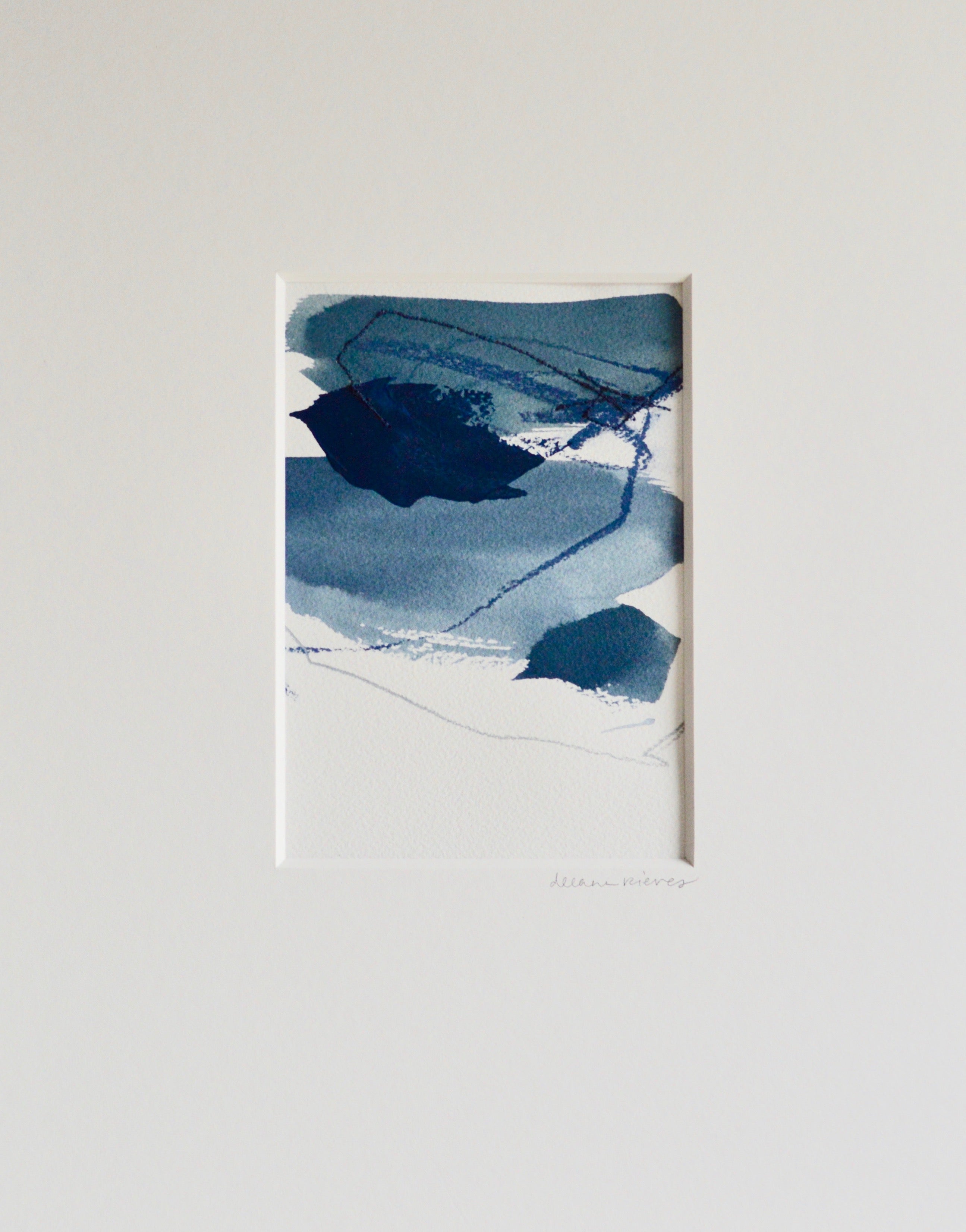 Blue Abstract on Paper #2