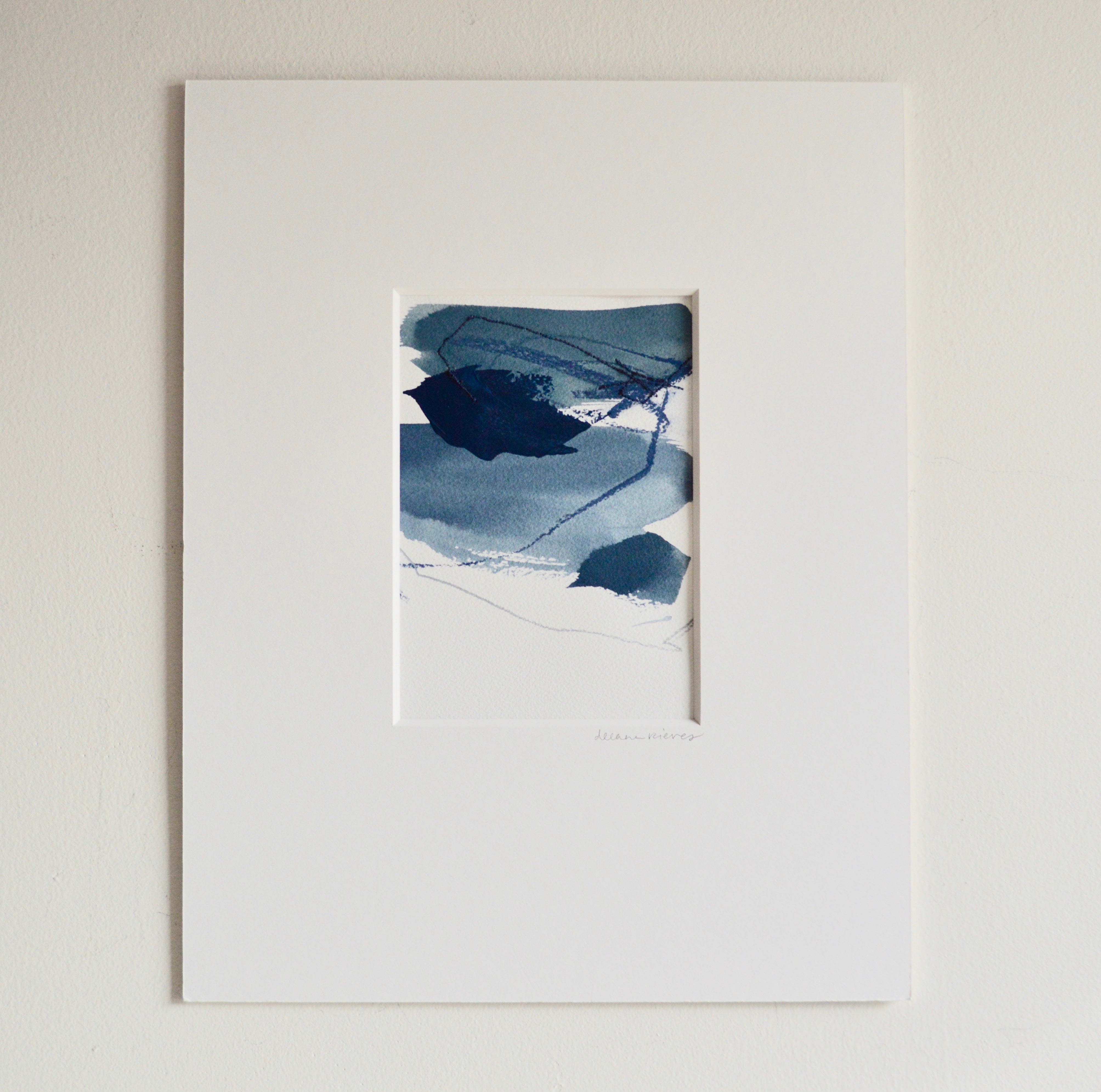 Blue Abstract on Paper #2