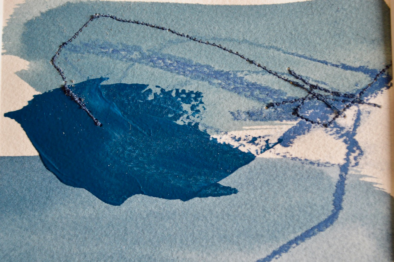 Blue Abstract on Paper #2