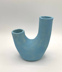 Matte Blue Double Vase