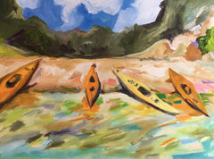 Kayaks on the Mediterranean