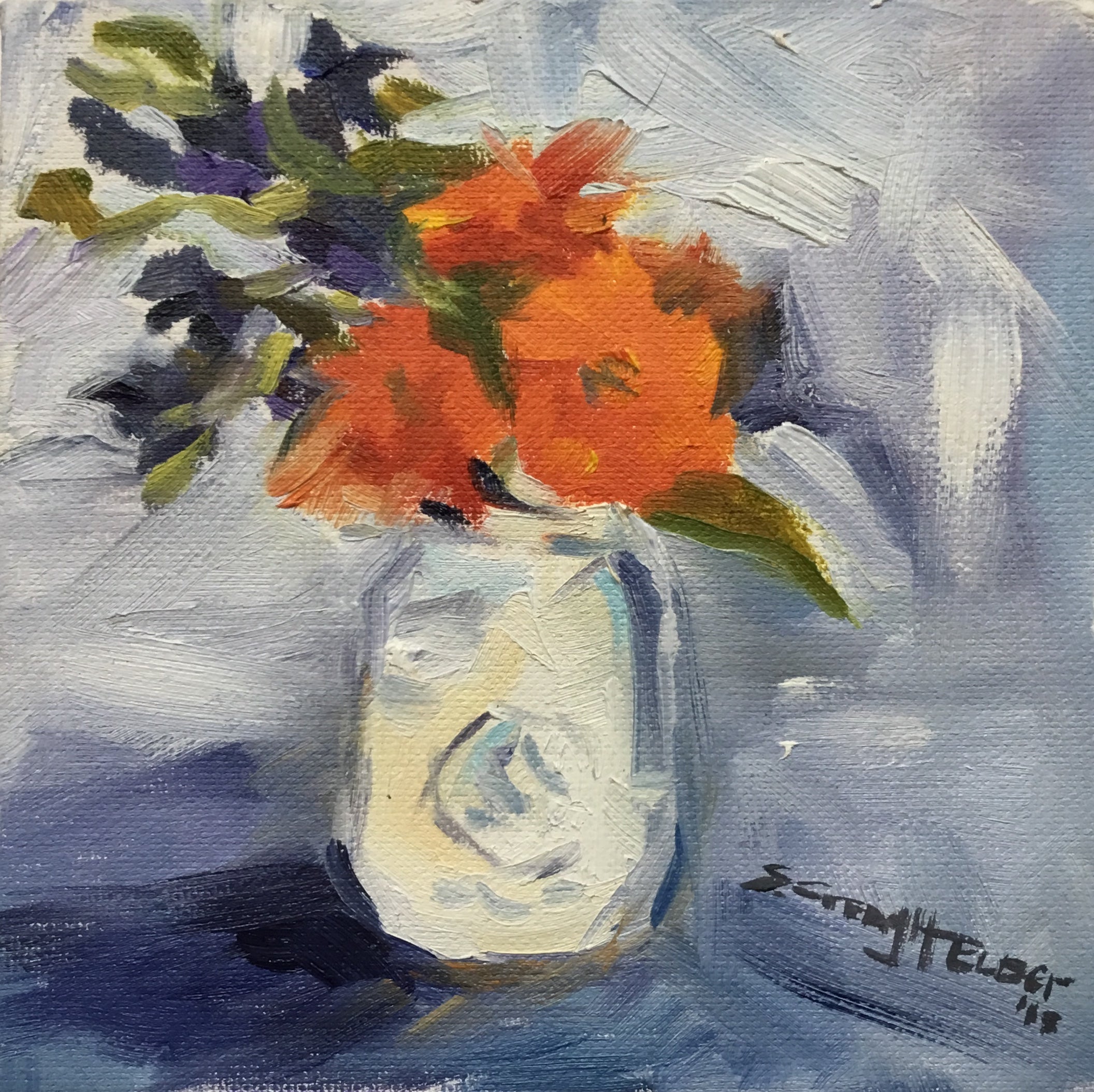 Still Life In A White Mason Jar